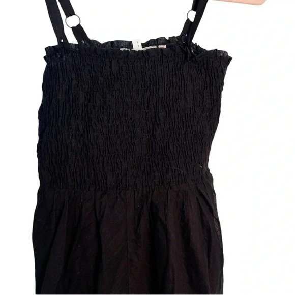 Soft Surroundings Black Maya Riviera Smocked Floral Tropical Vacation Maxi Dress - Picture 5 of 7